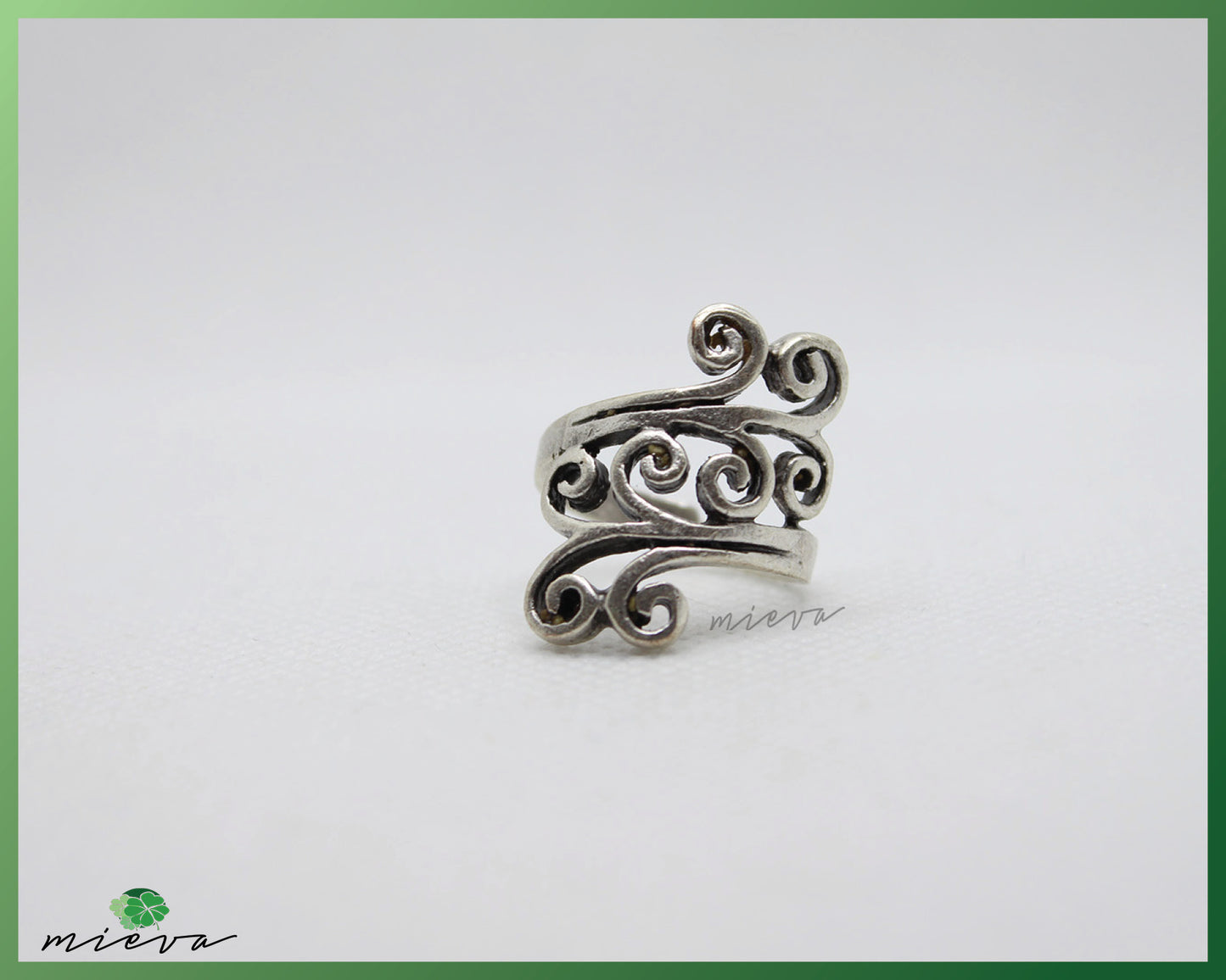 Vintage Spiral Swirl Silver Ring