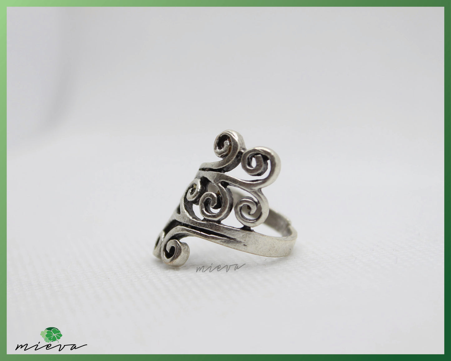 Vintage Spiral Swirl Silver Ring