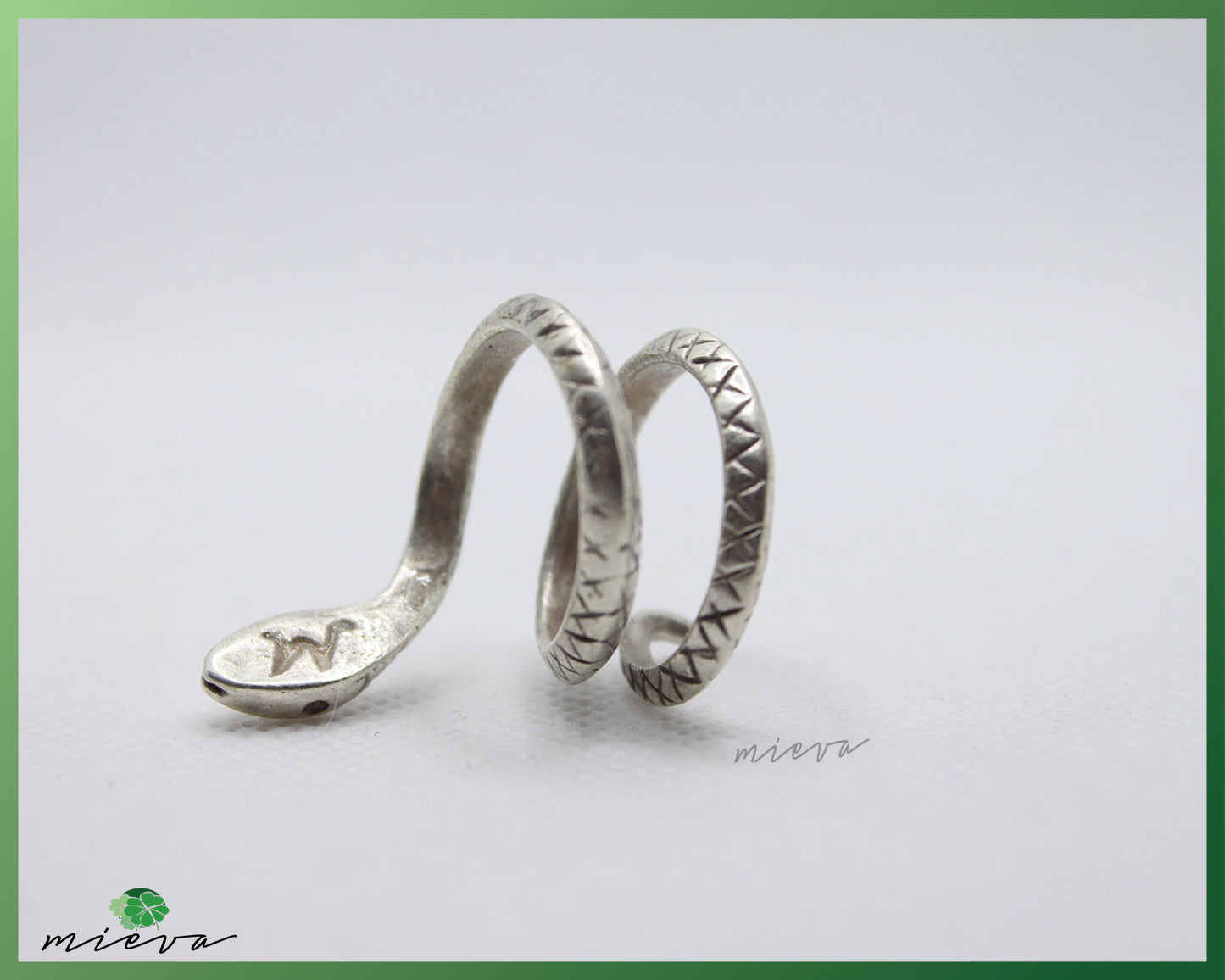 Serpentine Textured Silver Coil Ring
