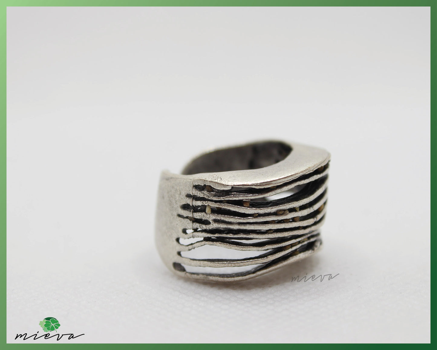 Modernist Waves Silver Band