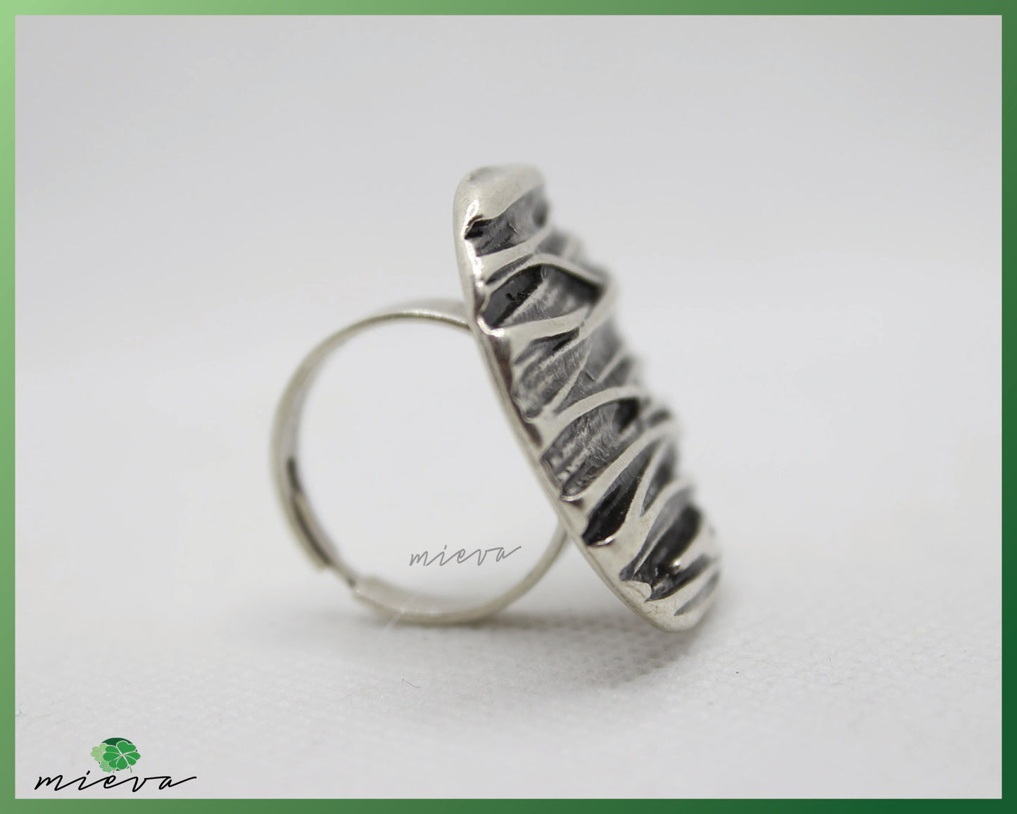 Abstract Grooved Silver Wrap Ring