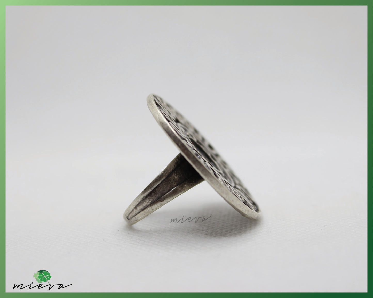 Antique Style Carved Spiral Silver Ring