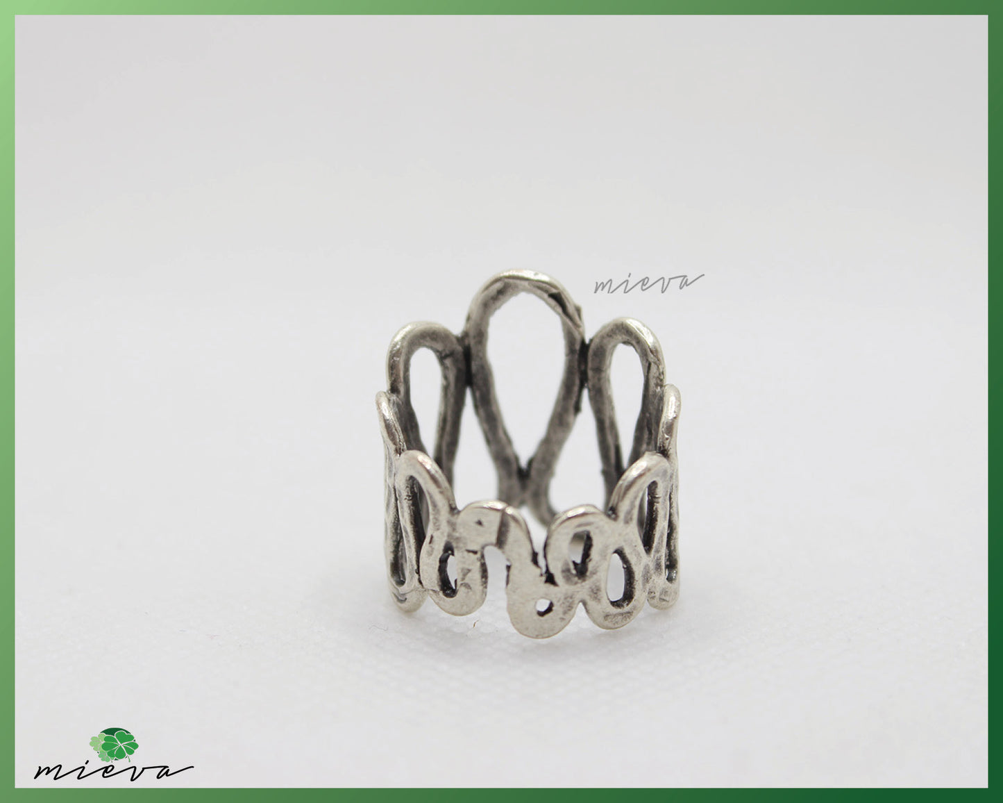 Abstract Loops Silver Cage Ring