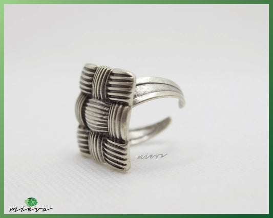 Geometric Harmony Silver Band