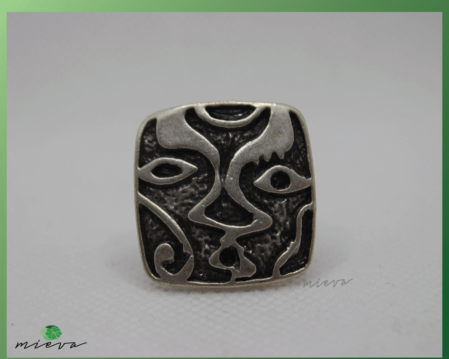 Enigmatic Eyes Silver Statement Ring