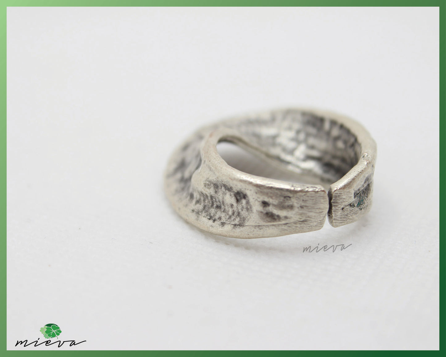 Contemporary Textured Silver Twist Ring