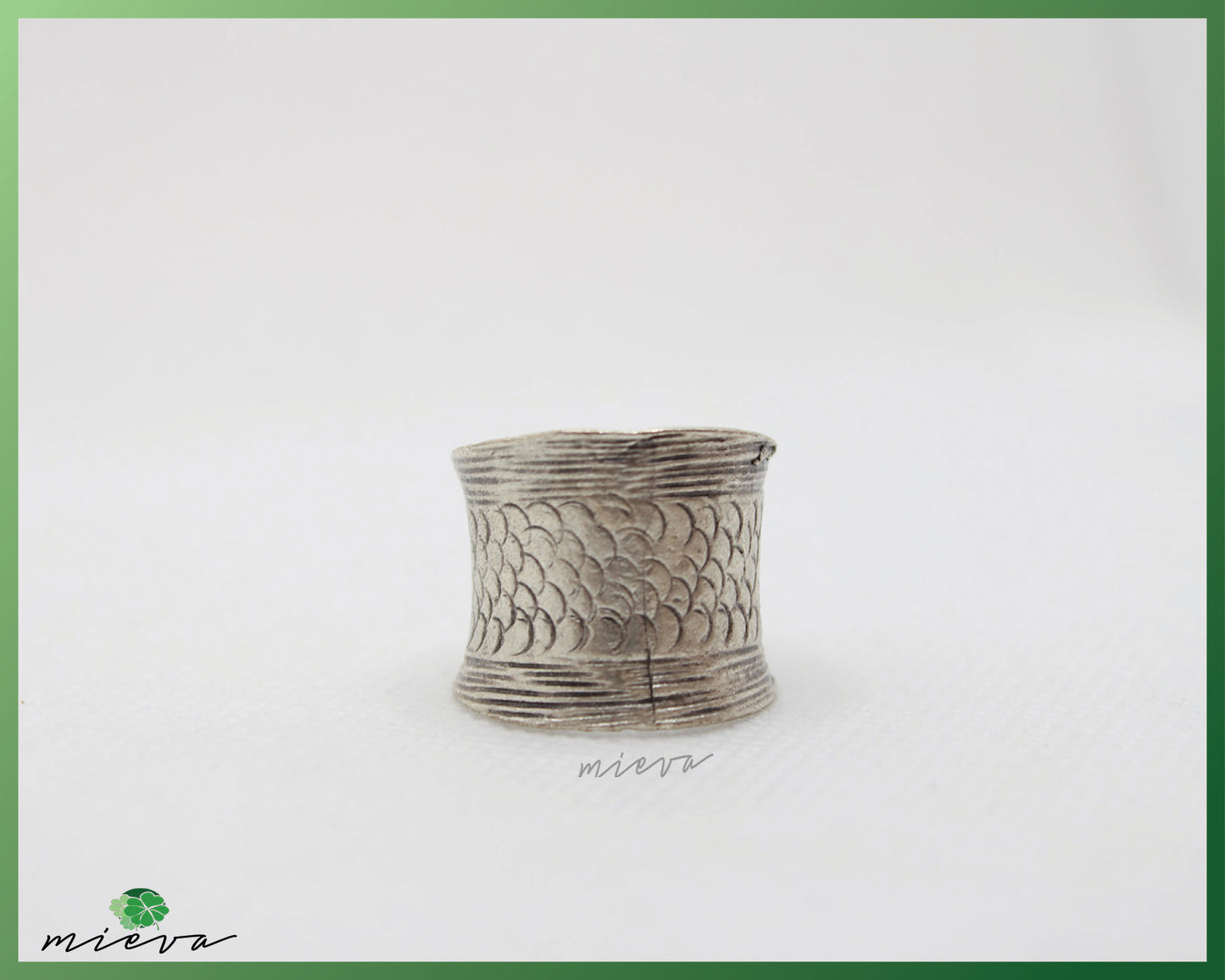 Sculptural Textured Silver Band Ring