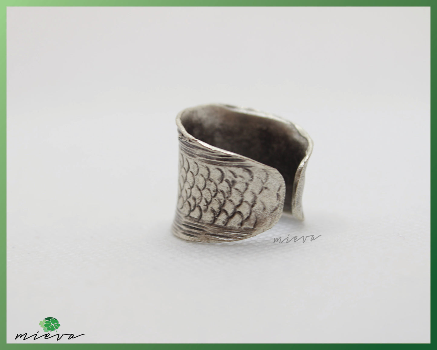 Sculptural Textured Silver Band Ring