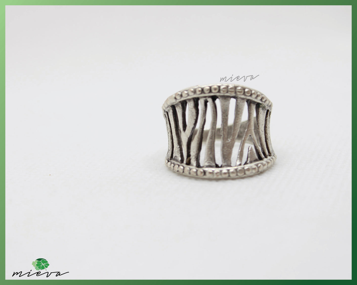 Sculptural Geometric Silver Band