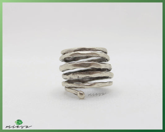 Contemporary Silver Twist Band Ring