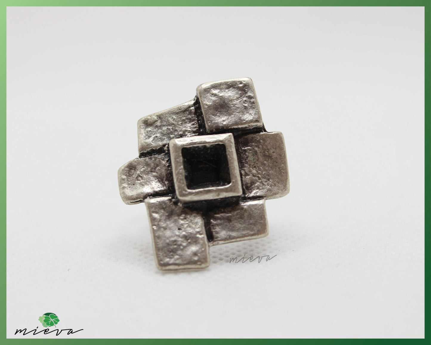 Architectural Geometric Silver Ring