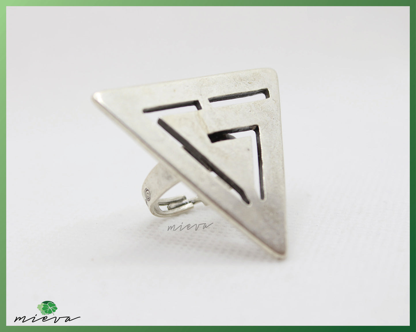 Minimalist Triangle Silver Cut-Out Ring