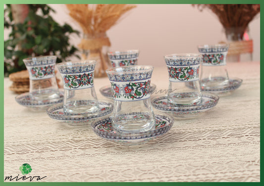 Ornate Cultural Tea Glass Set - Majestic Arabesque