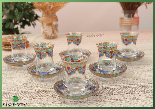 Ornate Cultural Tea Glass Set - Imperial Kilim